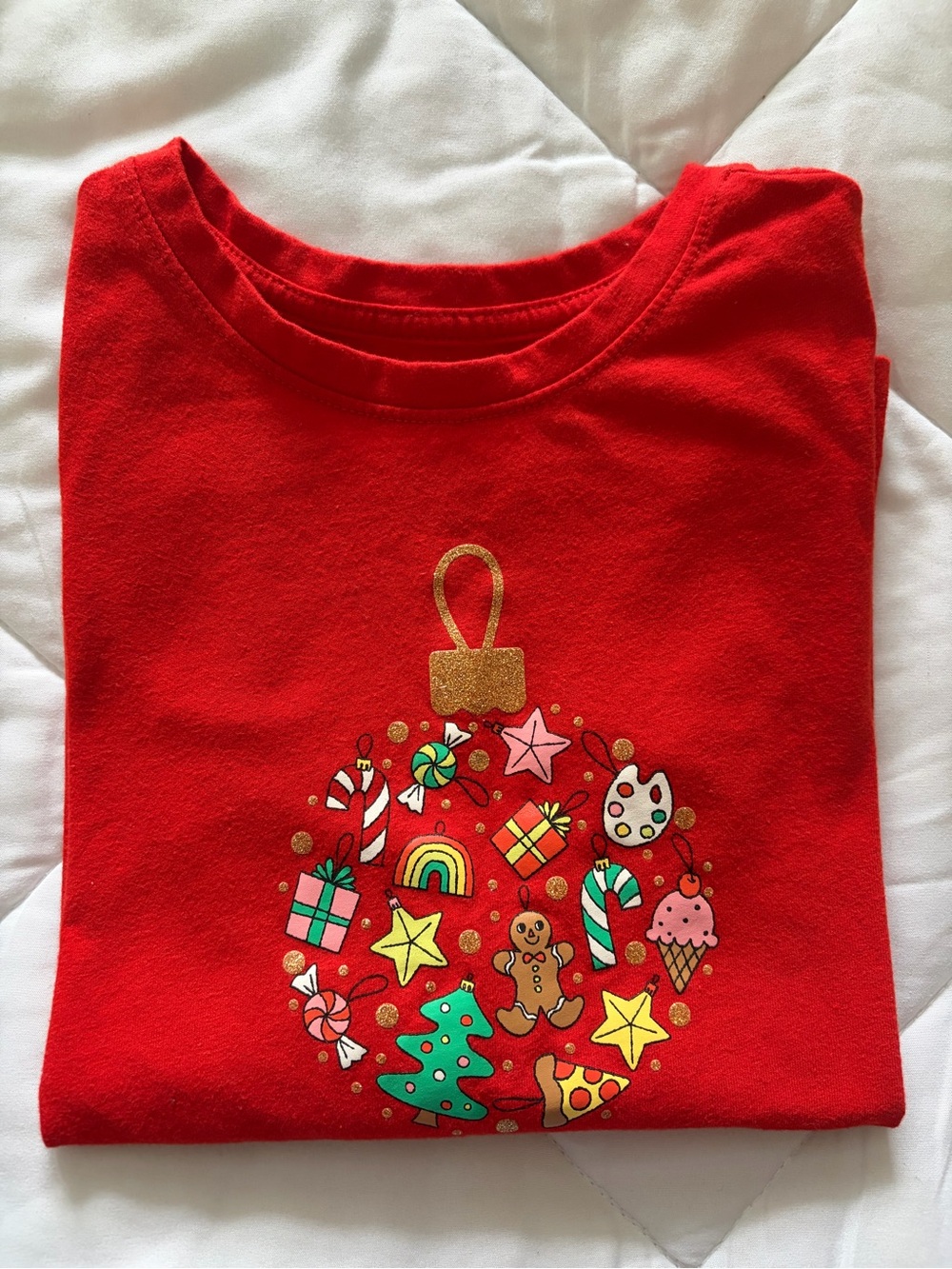 Cat & Jack Holiday Ornament Long-Sleeve Graphic Tee